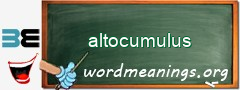 WordMeaning blackboard for altocumulus